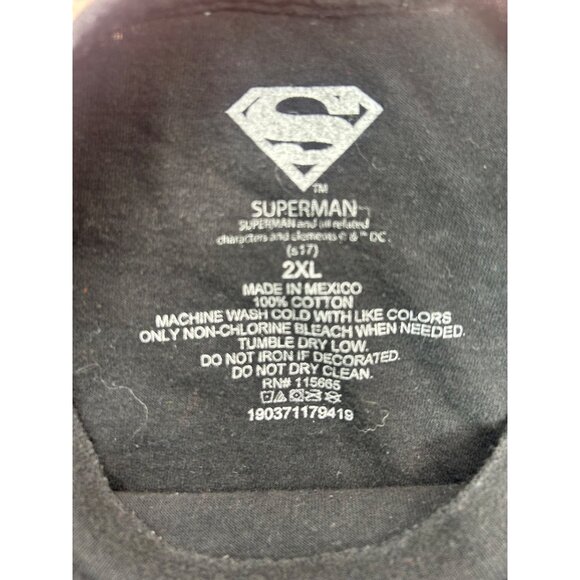 Superman Black Graphic Mens T-Shirt XXL - Picture 5 of 6
